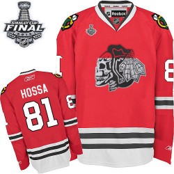 Marian Hossa Chicago Blackhawks Reebok Authentic White Red Skull 2015 Stanley Cup Jersey