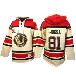 Marian Hossa Chicago Blackhawks Authentic White Old Time Hockey Sawyer Hooded Sweatshirt Jersey