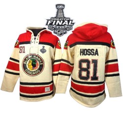 Marian Hossa Chicago Blackhawks Authentic White Old Time Hockey Sawyer Hooded Sweatshirt 2015 Stanley Cup Jersey