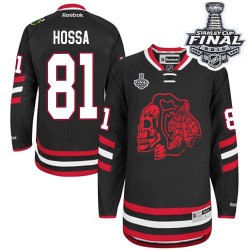 Marian Hossa Chicago Blackhawks Reebok Premier Black Red Skull 2014 Stadium Series 2015 Stanley Cup Jersey
