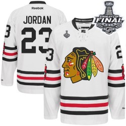 Michael Jordan Chicago Blackhawks Reebok Premier White 2015 Winter Classic 2015 Stanley Cup Jersey