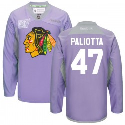 Michael Paliotta Chicago Blackhawks Reebok Premier Purple 2016 Hockey Fights Cancer Practice Jersey