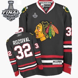 Michal Rozsival Chicago Blackhawks Reebok Premier Black Third 2015 Stanley Cup Jersey
