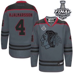 Niklas Hjalmarsson Chicago Blackhawks Reebok Authentic Charcoal Cross Check Fashion 2015 Stanley Cup Jersey