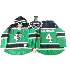 Niklas Hjalmarsson Chicago Blackhawks Authentic Green Old Time Hockey St. Patrick's Day McNary Lace Hoodie 2015 Stanley Cup Jers