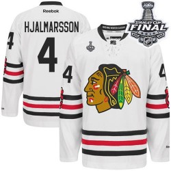 Niklas Hjalmarsson Chicago Blackhawks Reebok Authentic White 2015 Winter Classic 2015 Stanley Cup Jersey