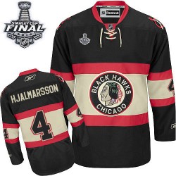 Niklas Hjalmarsson Chicago Blackhawks Reebok Premier Black New Third 2015 Stanley Cup Jersey