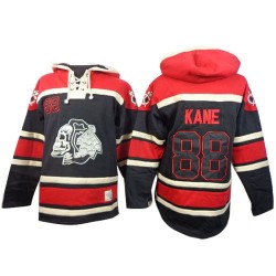 Patrick Kane Chicago Blackhawks Authentic Black Old Time Hockey Sawyer Hooded Sweatshirt Jersey