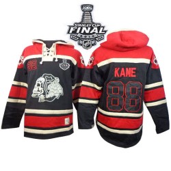 Patrick Kane Chicago Blackhawks Authentic Black Old Time Hockey Sawyer Hooded Sweatshirt 2015 Stanley Cup Jersey