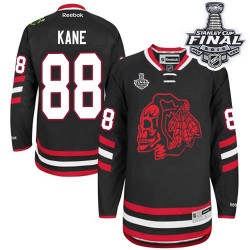 Patrick Kane Chicago Blackhawks Reebok Authentic Black Red Skull 2014 Stadium Series 2015 Stanley Cup Jersey