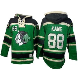 Patrick Kane Chicago Blackhawks Authentic Green Old Time Hockey Sawyer Hooded Sweatshirt Jersey