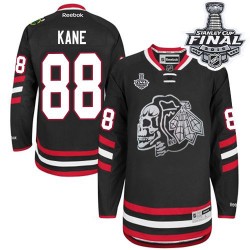 Patrick Kane Chicago Blackhawks Reebok Authentic White Black Skull 2014 Stadium Series 2015 Stanley Cup Jersey