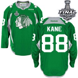 Patrick Kane Chicago Blackhawks Reebok Authentic Green Practice 2015 Stanley Cup Jersey