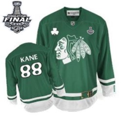 Patrick Kane Chicago Blackhawks Reebok Authentic Green St Patty's Day 2015 Stanley Cup Jersey