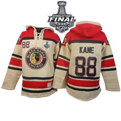Patrick Kane Chicago Blackhawks Authentic White Old Time Hockey Sawyer Hooded Sweatshirt 2015 Stanley Cup Jersey