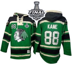Patrick Kane Chicago Blackhawks Premier Green Old Time Hockey Sawyer Hooded Sweatshirt 2015 Stanley Cup Jersey