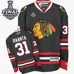 Antti Raanta Chicago Blackhawks Reebok Authentic Black Third 2015 Stanley Cup Jersey