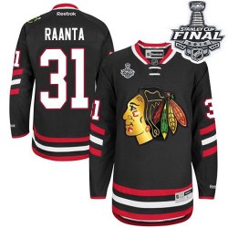 Antti Raanta Chicago Blackhawks Reebok Authentic Black 2014 Stadium Series 2015 Stanley Cup Jersey