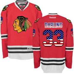 Scott Darling Chicago Blackhawks Reebok Authentic Red USA Flag Fashion Jersey