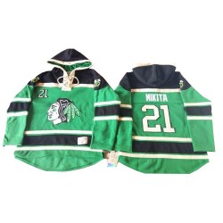 Stan Mikita Chicago Blackhawks Authentic Green Old Time Hockey St. Patrick's Day McNary Lace Hoodie Jersey