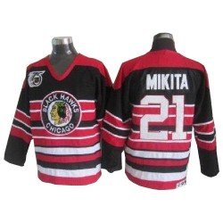 Stan Mikita Chicago Blackhawks CCM Authentic Red/Black Throwback 75TH Jersey