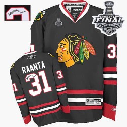 Antti Raanta Chicago Blackhawks Reebok Authentic Black Autographed Third 2015 Stanley Cup Jersey