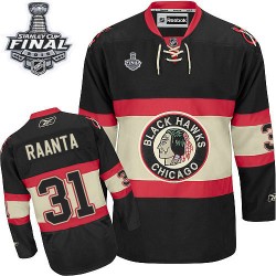 Antti Raanta Chicago Blackhawks Reebok Premier Black New Third 2015 Stanley Cup Jersey