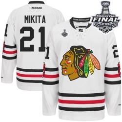 Stan Mikita Chicago Blackhawks Reebok Premier White 2015 Winter Classic 2015 Stanley Cup Jersey