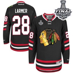 Steve Larmer Chicago Blackhawks Reebok Authentic Black 2014 Stadium Series 2015 Stanley Cup Jersey