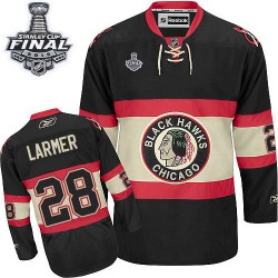 Steve Larmer Chicago Blackhawks Reebok Authentic Black New Third 2015 Stanley Cup Jersey