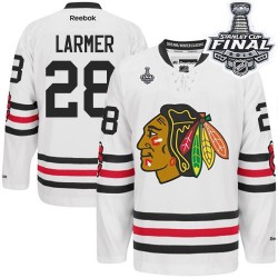Steve Larmer Chicago Blackhawks Reebok Authentic White 2015 Winter Classic 2015 Stanley Cup Jersey