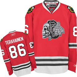 Youth Teuvo Teravainen Chicago Blackhawks Reebok Authentic White Red Skull Jersey