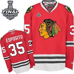 Tony Esposito Chicago Blackhawks Reebok Authentic Red Home 2015 Stanley Cup Jersey