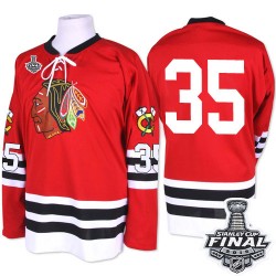 Tony Esposito Chicago Blackhawks Mitchell and Ness Premier Red 1960-61 Throwback 2015 Stanley Cup Jersey