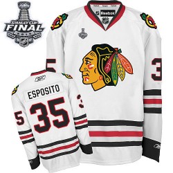 Tony Esposito Chicago Blackhawks Reebok Authentic White Away 2015 Stanley Cup Jersey