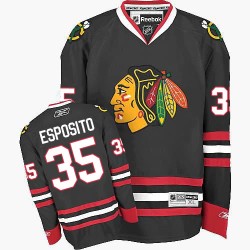 Tony Esposito Chicago Blackhawks Reebok Premier Black Third Jersey