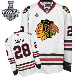 Ben Smith Chicago Blackhawks Reebok Authentic White Away 2015 Stanley Cup Jersey