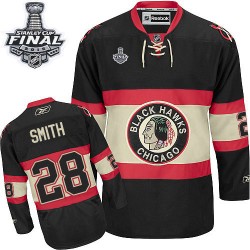 Ben Smith Chicago Blackhawks Reebok Premier Black New Third 2015 Stanley Cup Jersey