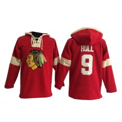 Bobby Hull Chicago Blackhawks Authentic Red Old Time Hockey Pullover Hoodie Jersey