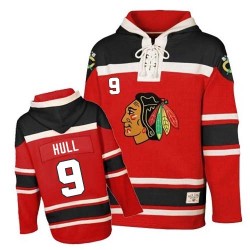 Bobby Hull Chicago Blackhawks Authentic Red Old Time Hockey Sawyer Hooded Sweatshirt Jersey