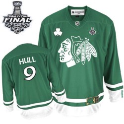 Bobby Hull Chicago Blackhawks Reebok Authentic Green St Patty's Day 2015 Stanley Cup Jersey