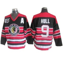 Bobby Hull Chicago Blackhawks CCM Authentic Red/Black Throwback 75TH Jersey