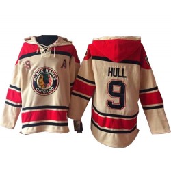 Bobby Hull Chicago Blackhawks Premier Cream Old Time Hockey Sawyer Hooded Sweatshirt Jersey