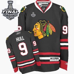 Youth Bobby Hull Chicago Blackhawks Reebok Authentic Black Third 2015 Stanley Cup Jersey