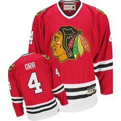 Bobby Orr Chicago Blackhawks CCM Authentic Red Throwback Jersey