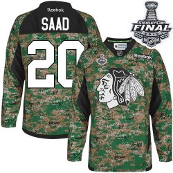 Brandon Saad Chicago Blackhawks Reebok Authentic Camo Veterans Day Practice 2015 Stanley Cup Jersey
