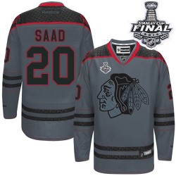 Brandon Saad Chicago Blackhawks Reebok Authentic Charcoal Cross Check Fashion 2015 Stanley Cup Jersey