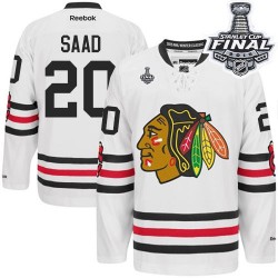 Brandon Saad Chicago Blackhawks Reebok Premier White 2015 Winter Classic 2015 Stanley Cup Jersey