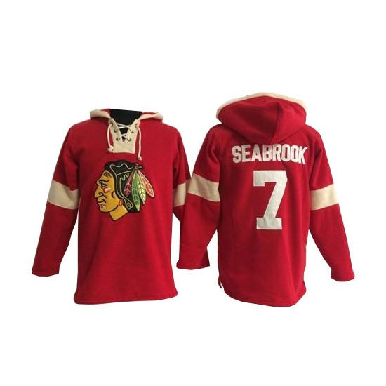Brent Seabrook Chicago Blackhawks Authentic Red Old Time Hockey Pullover Hoodie Jersey On Sale