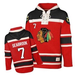 Brent Seabrook Chicago Blackhawks Authentic Red Old Time Hockey Sawyer Hooded Sweatshirt Jersey